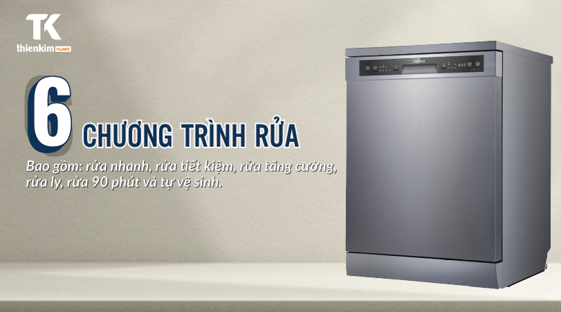 Máy Rửa Chén Hafele HDW-F60G 535.29.590 có 6 chương trình rửa